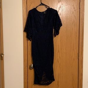Navy Blue Lace Dress